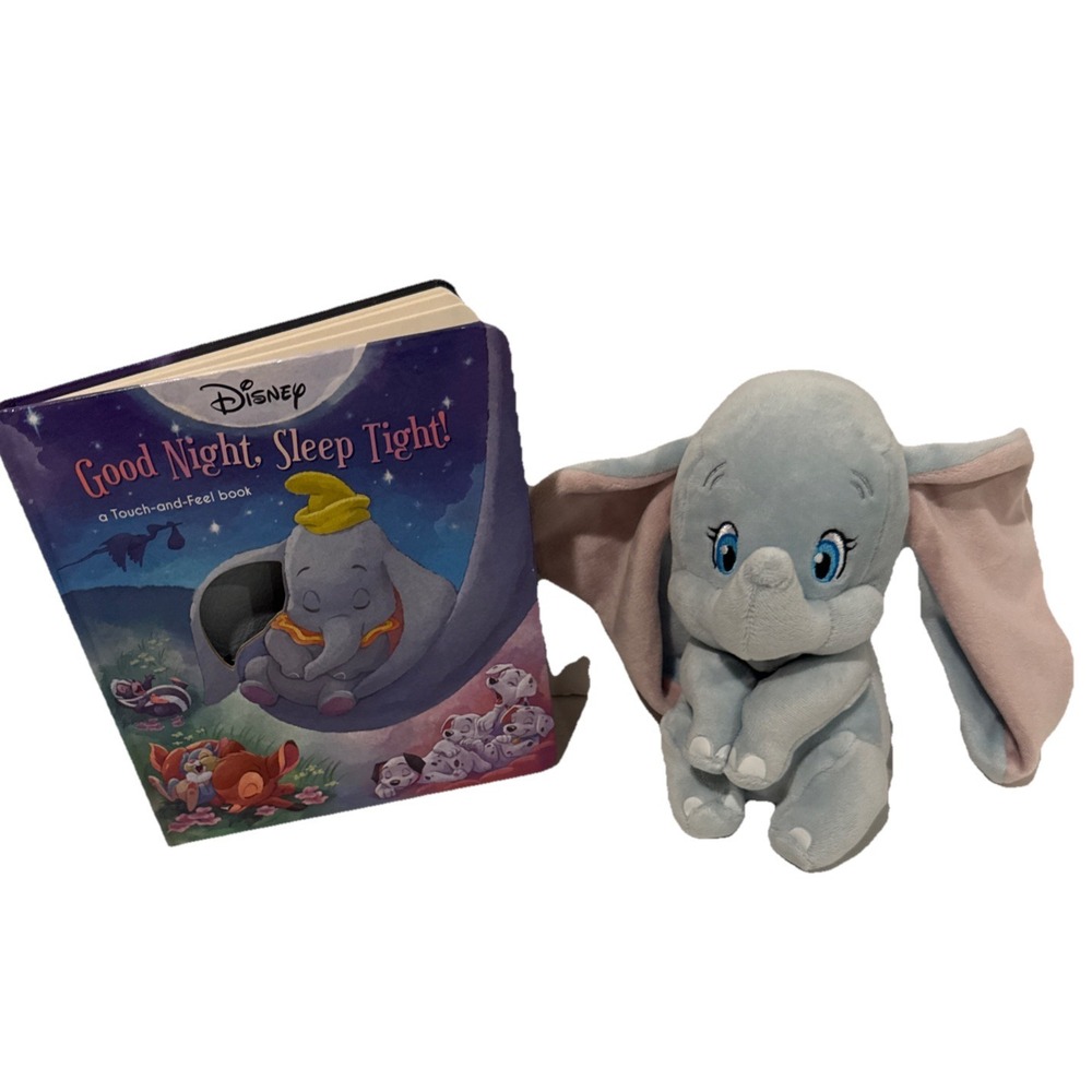 Disney Dumbo Book & Plush-Dumbo 9" Plush You & Good Night, Sleep Tight Book New